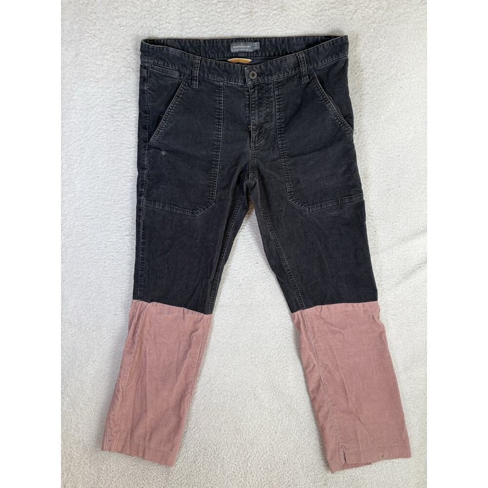 LL Bean Signature Corduroy Pants Womens 35x30 Black Pink Two Tone READ